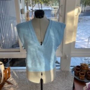 Vintage - Marilyn Joys - Blue sweater vest - Made in USA - S/M